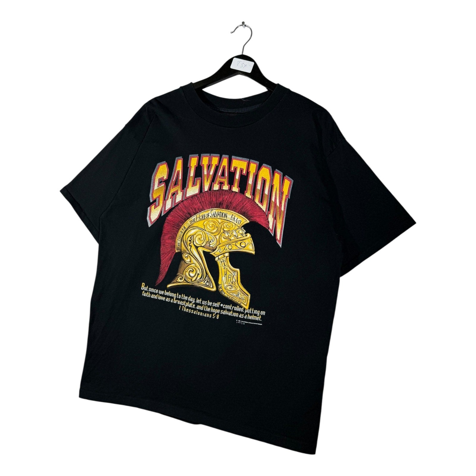 Vintage The Hope of Salvation Gladiator Helmet NASCAR T-Shirt