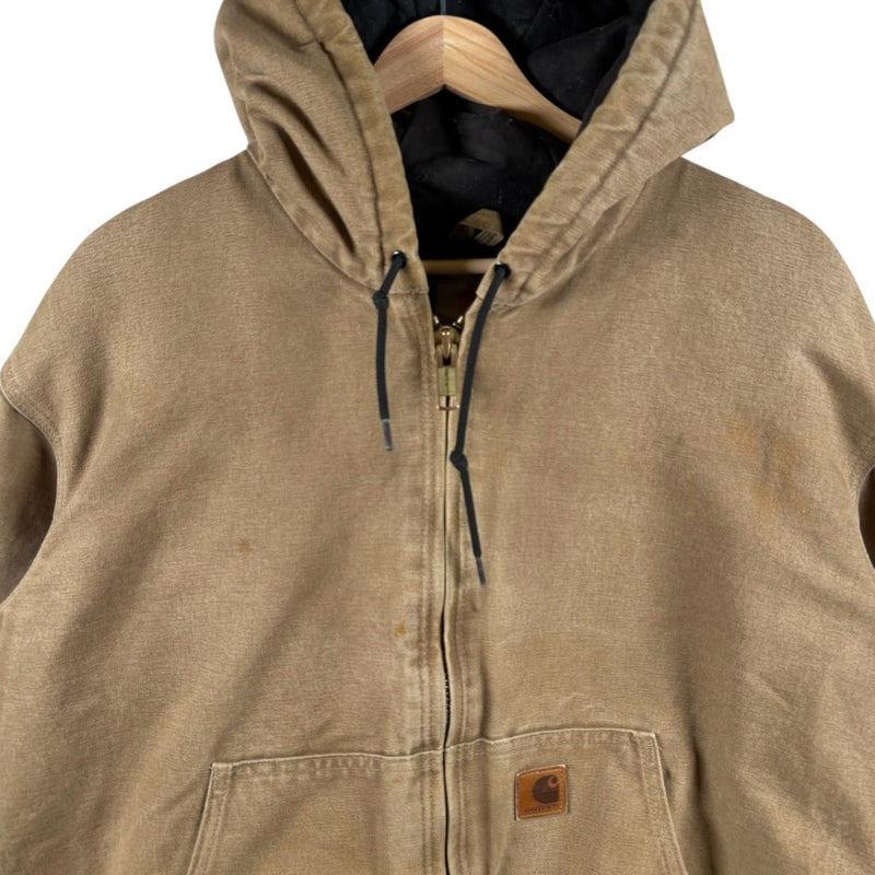 Vintage Carhartt Insulated Active Hoodie Full Zip Workwear Jacket