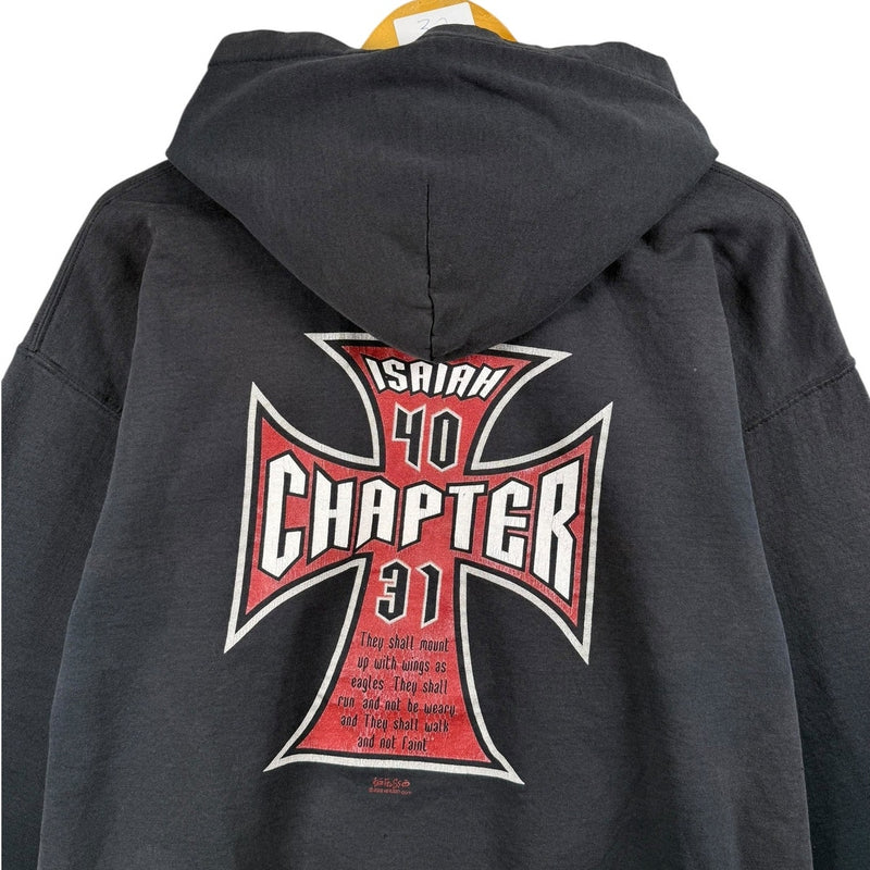 Vintage Christian Eagle Graphic Print Hoodie