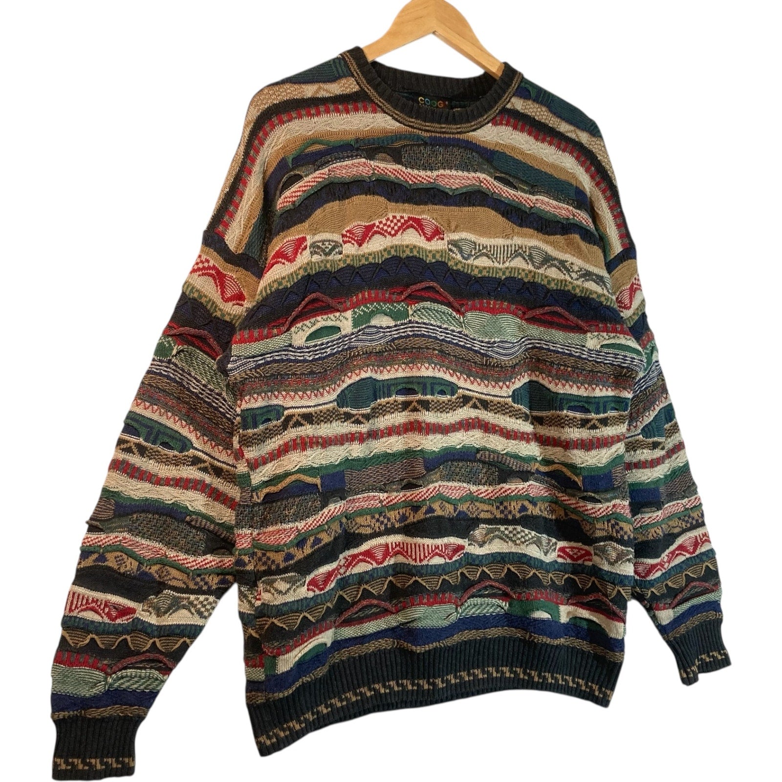 Vintage Coogi 3D Abstract Knit Sweater