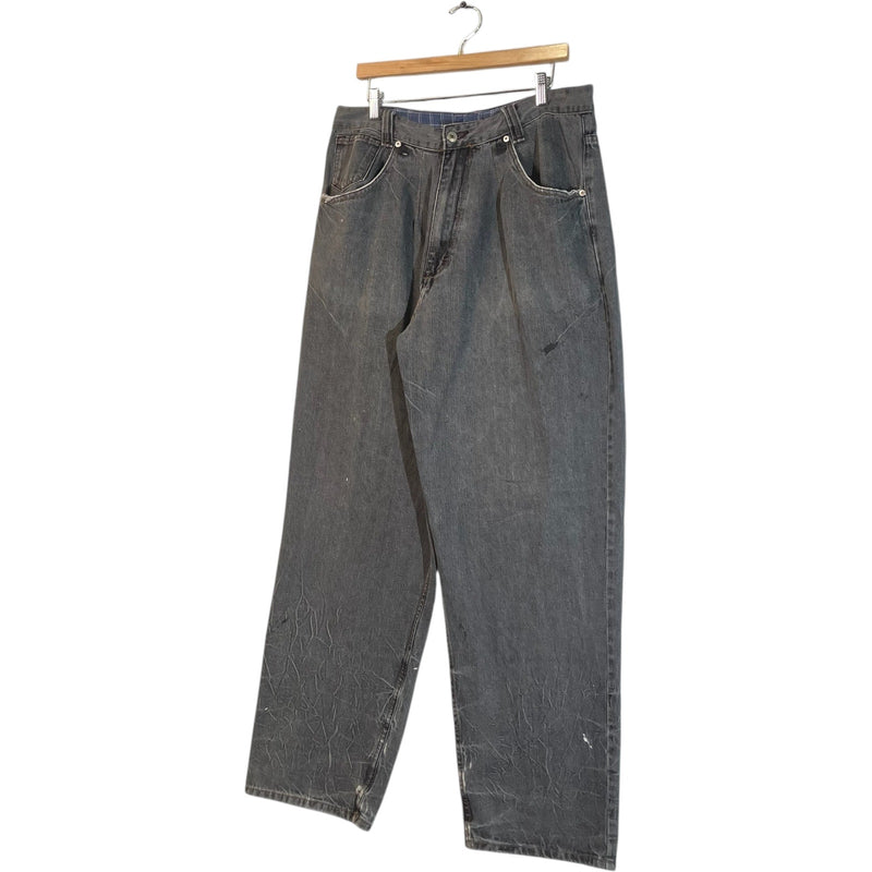 Vintage Phat Farm Embroidered Wide Leg Denim Jeans 36x33