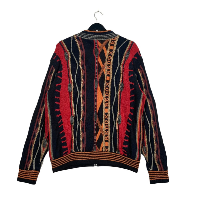 Vintage Redox Stripe Spellout Abstract Knit Sweater