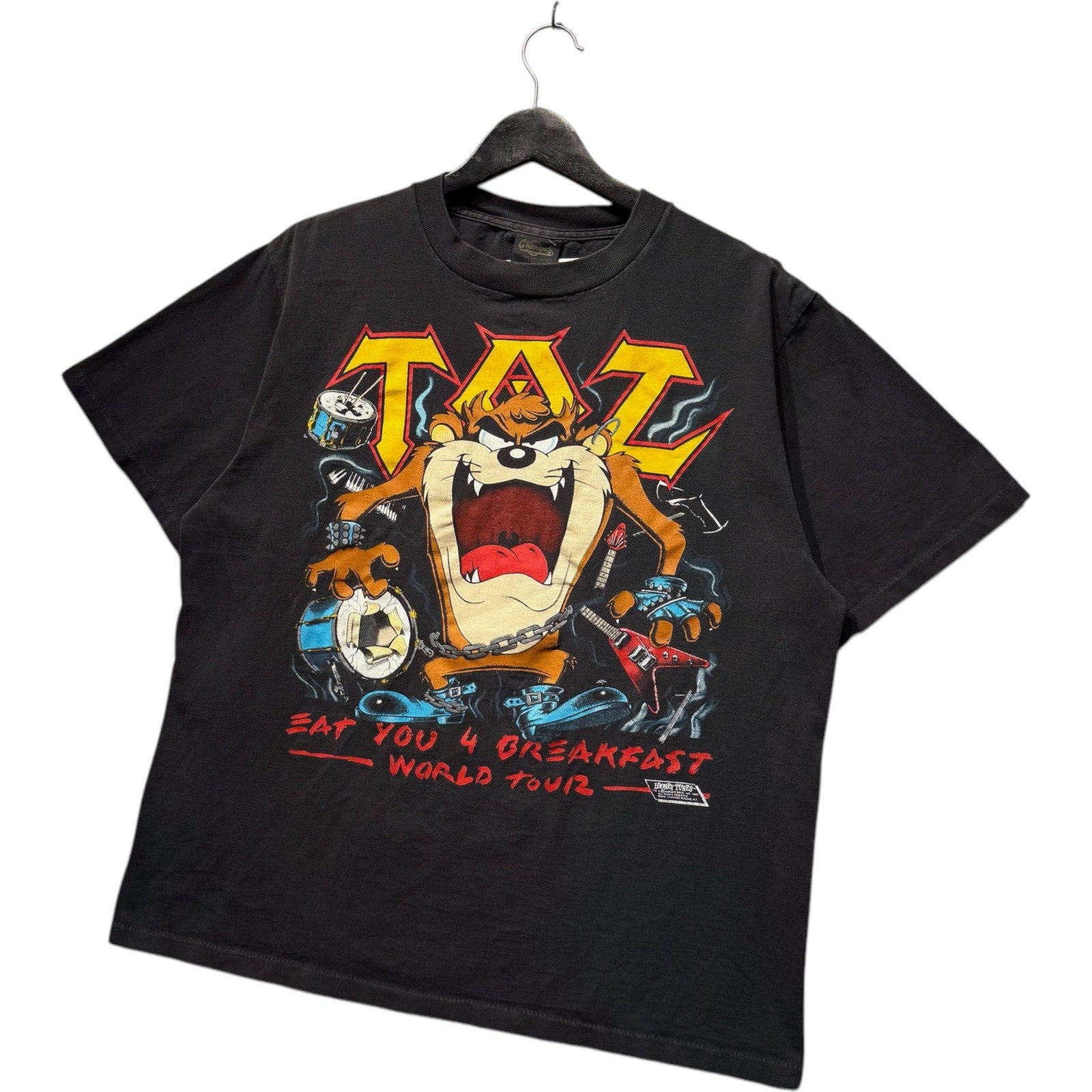 Vintage Looney Tunes Taz "Eat You 4 Breakfast" Humor Tee