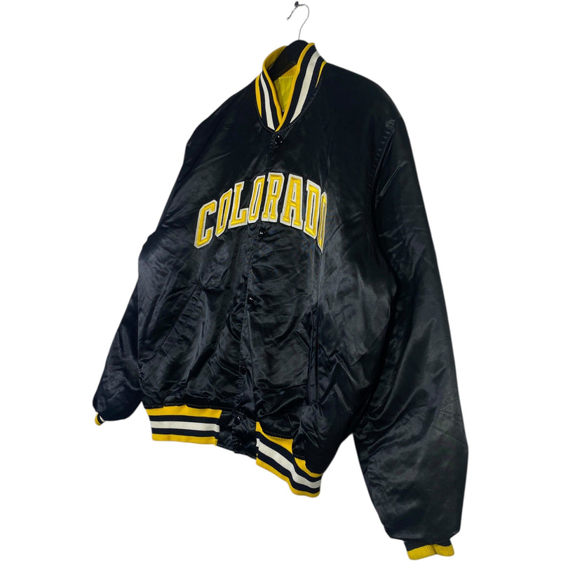 Vintage Starter Colorado Satin Snap Button Bomber Jacket