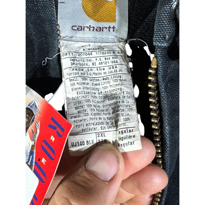 Vintage Carhartt Canvas Hooded Full Zip Workwear Jacket