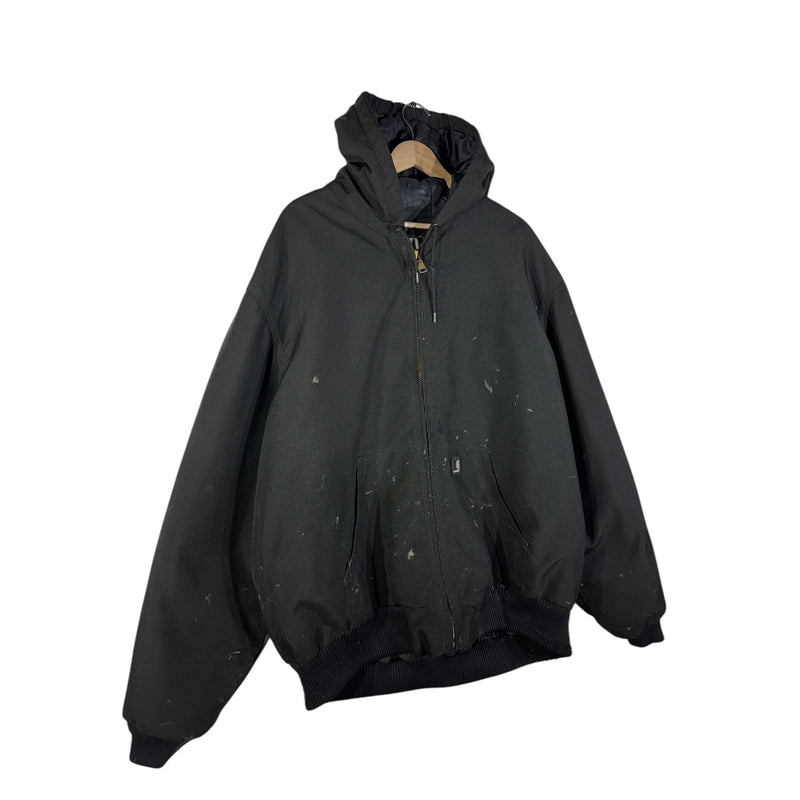 Vintage Carhartt Canvas Hooded Full Zip Workwear Jacket