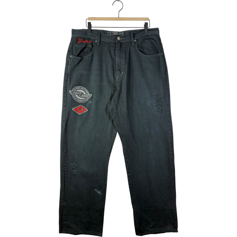 Vintage G-Unit Co. Fast Lane Motorcycle Biker Straight Leg Denim Jeans 36x30
