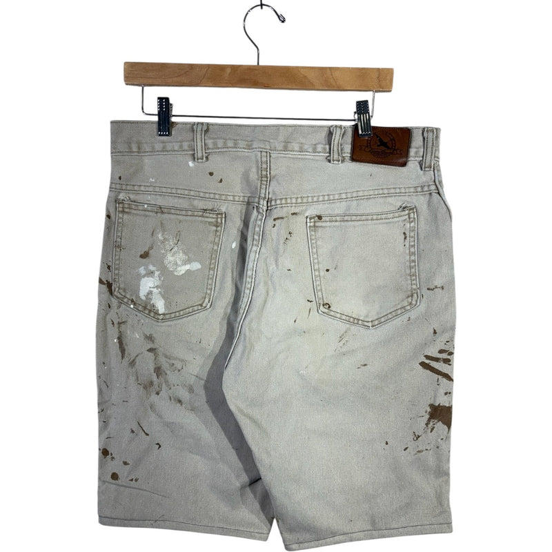 Vintage Eddie Bauer Splattered Denim Shorts 34