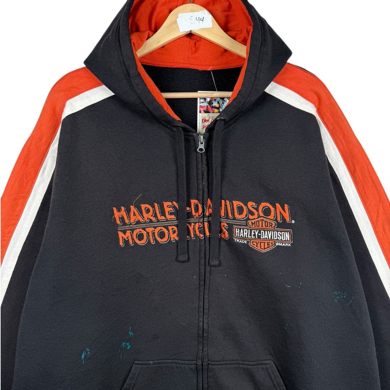 Vintage Harley Davidson Racing Stripe Zip Up Hoodie