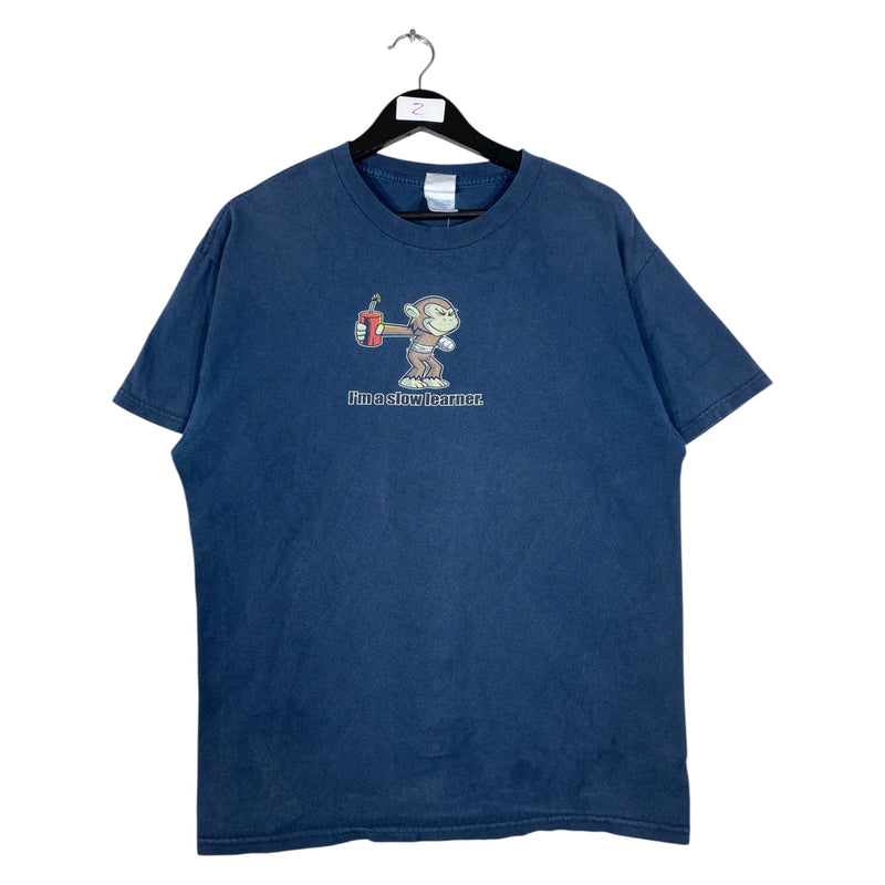 Vintage Monkey Humor Graphic Print T-Shirt