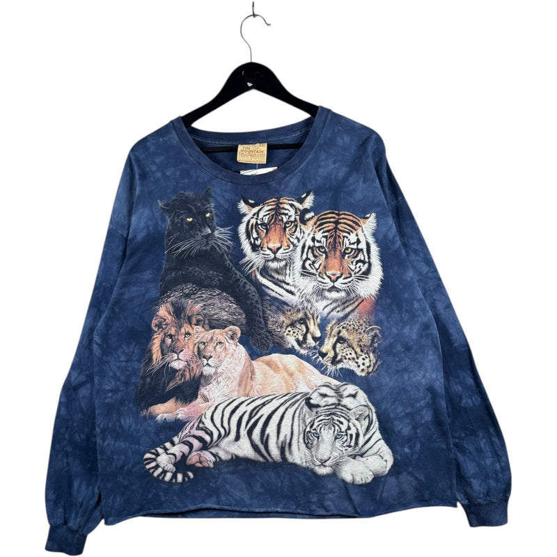 Vintage Tie Dye Wild Animals Print Long Sleeve