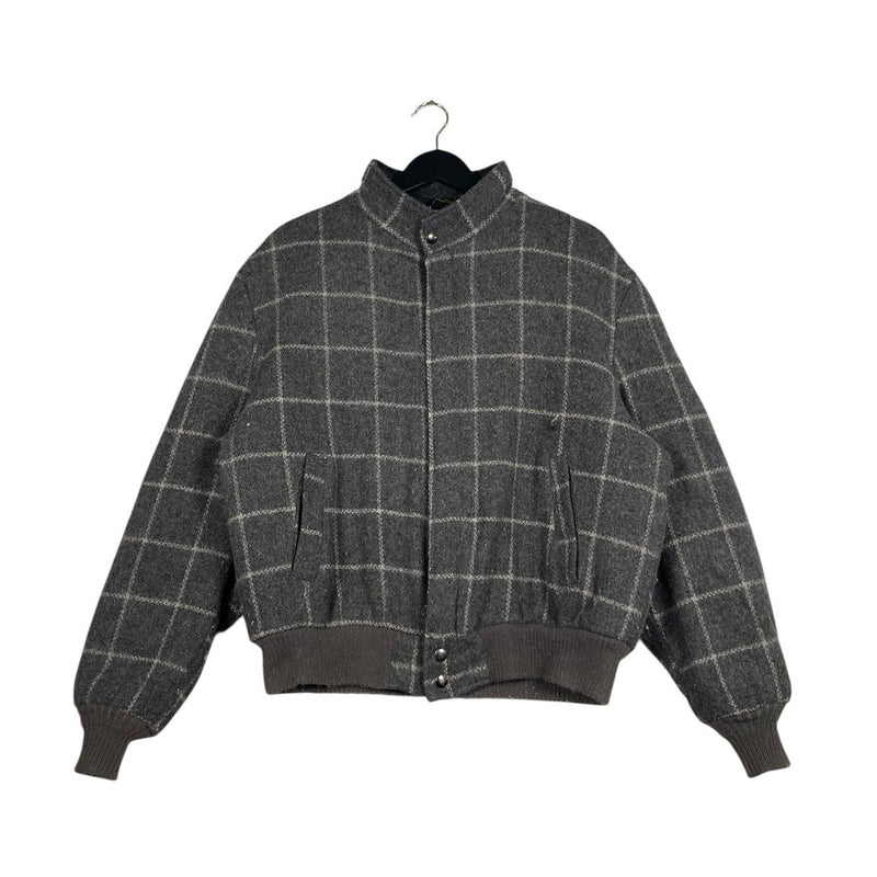 Vintage The Fox Collection Plaid Bomber Jacket