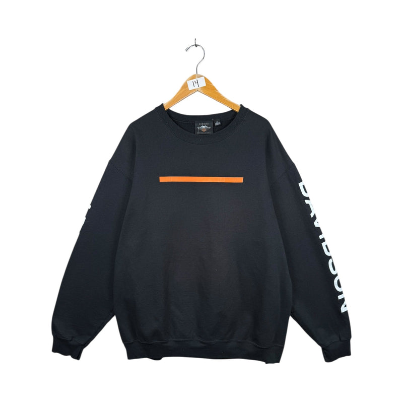 Vintage Harley Davidson Minimalist Stripe Logo Crewneck