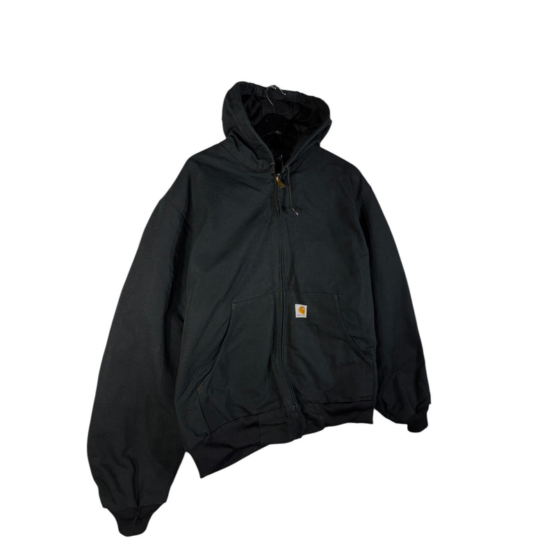 Vintage Carhartt Canvas Hooded Full Zip Workwear Jacket