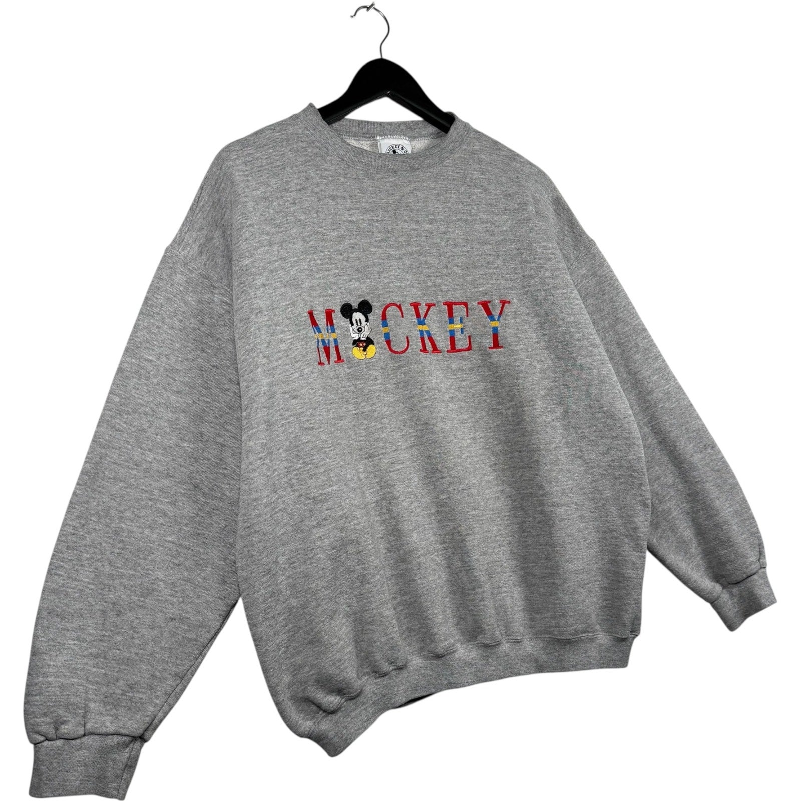 Vintage Mickey Mouse Embroidered Spellout Crewneck