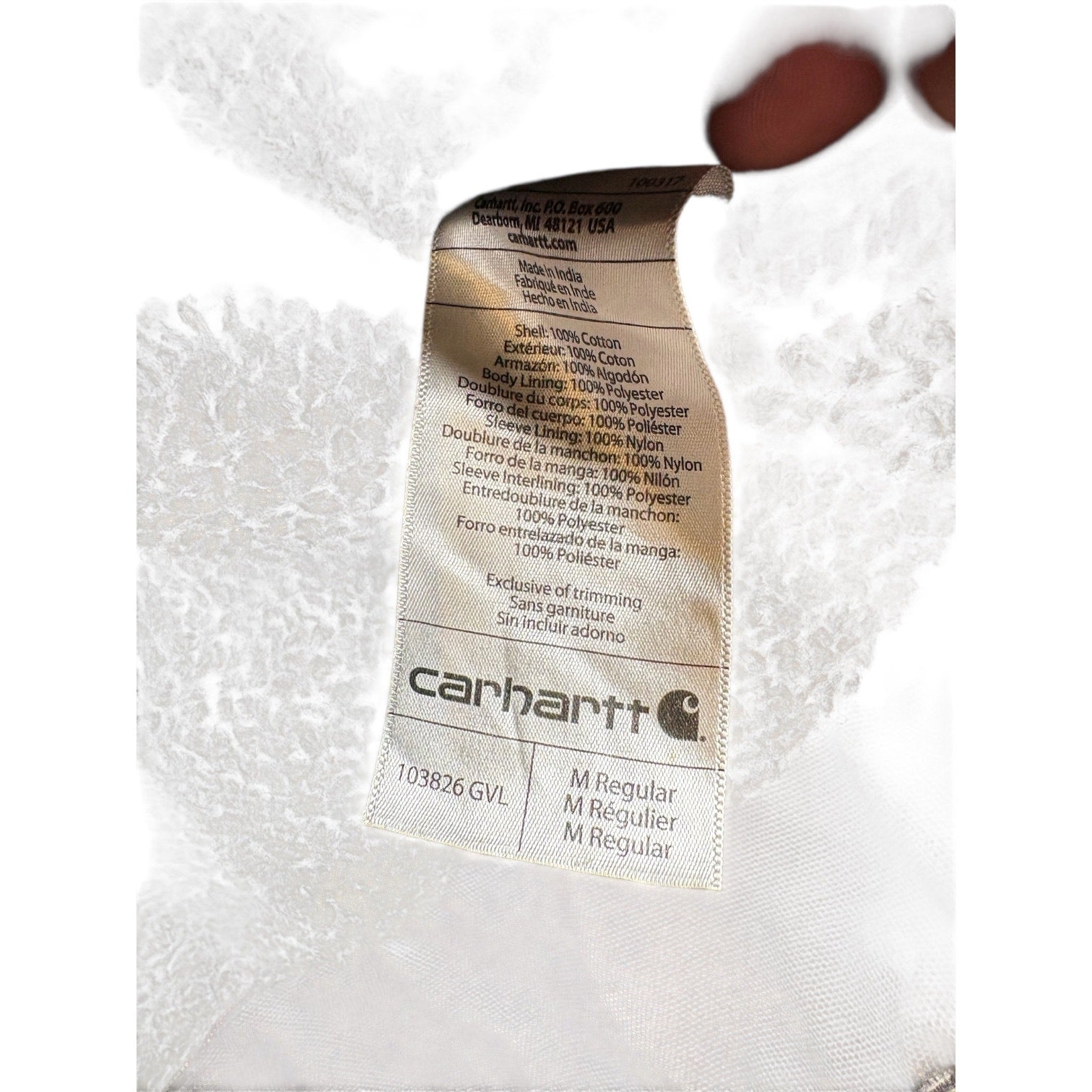 Vintage Carhartt Sherpa Lined Hooded Workwear Jacket