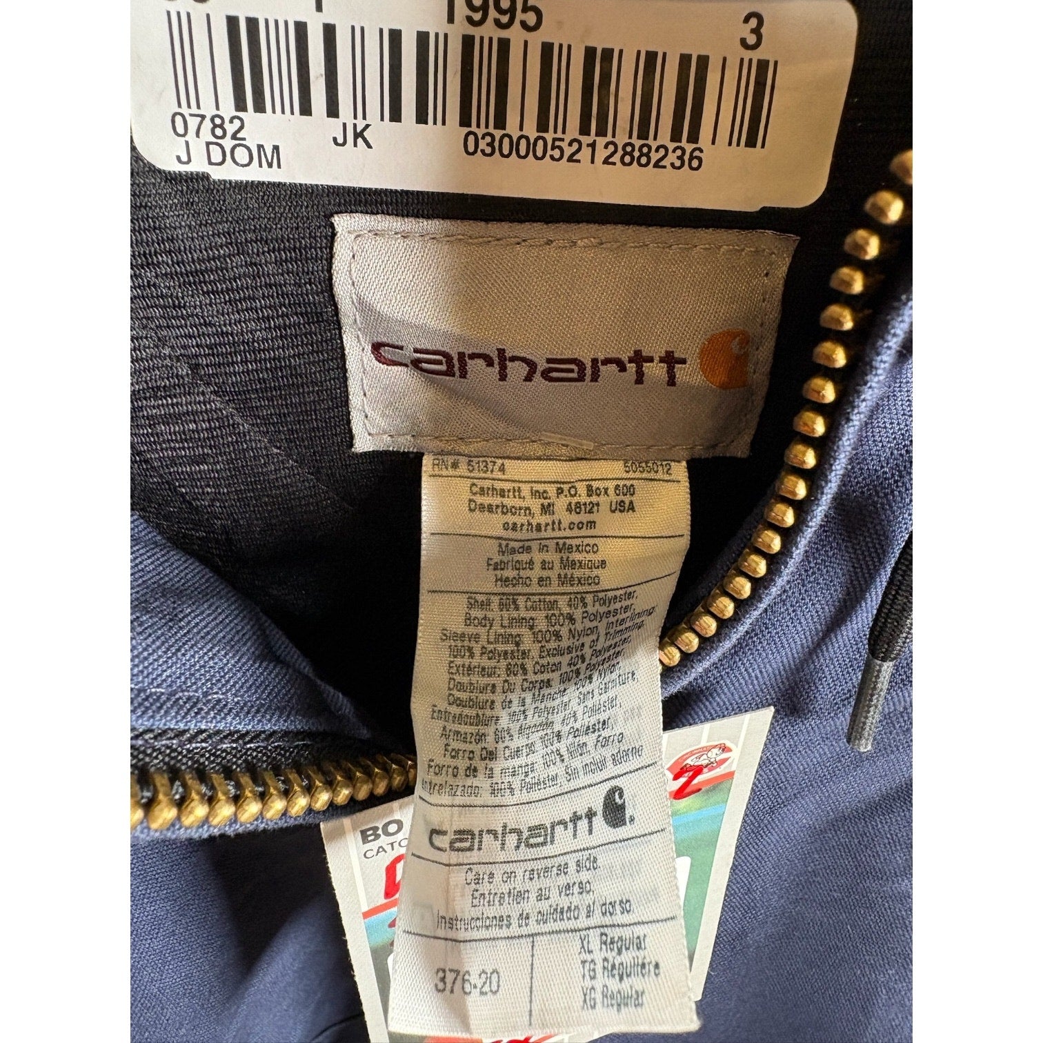 Vintage Carhartt Canvas Quilted Hooded Workwear Jacket