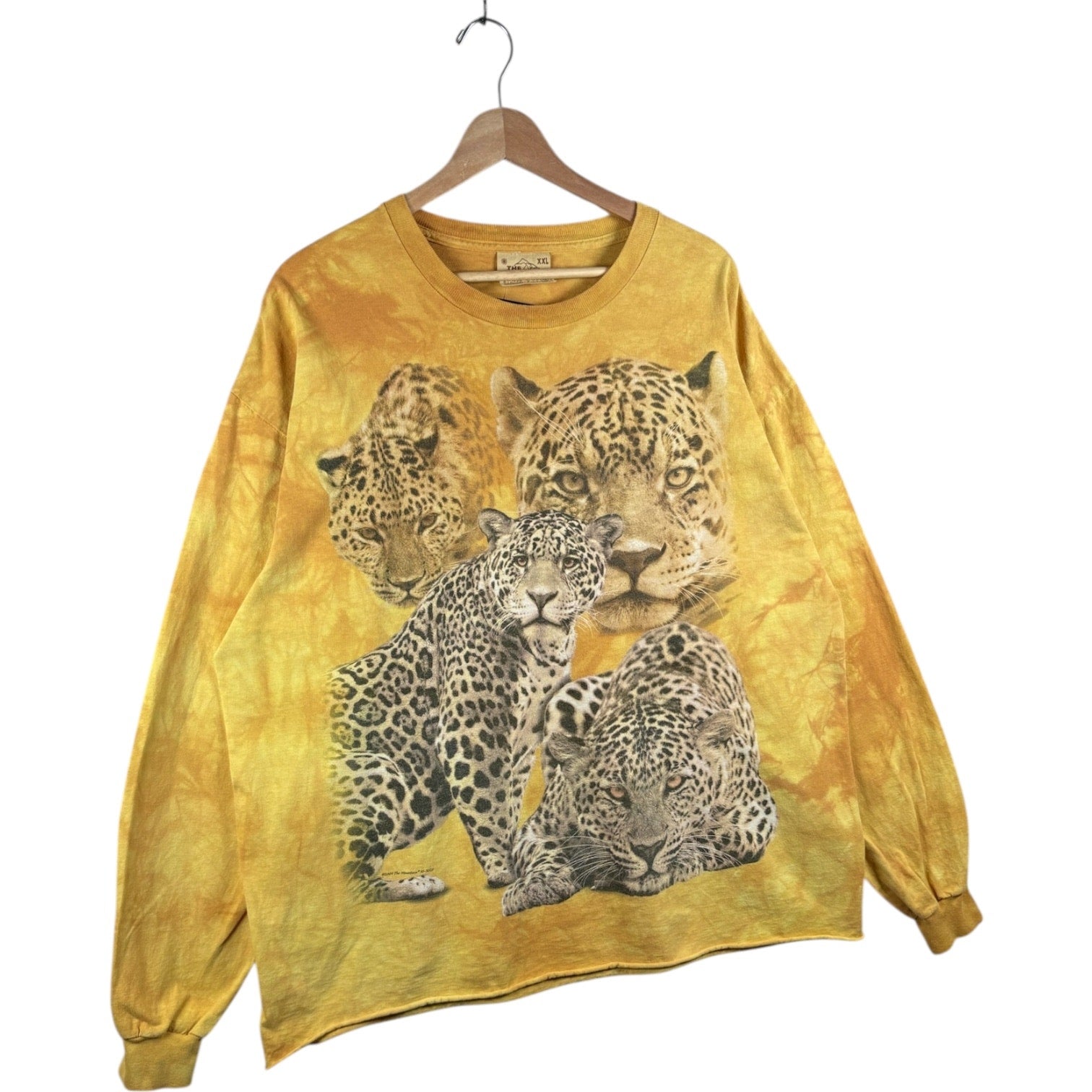 Vintage Tie Dye Leopard Print Long Sleeve