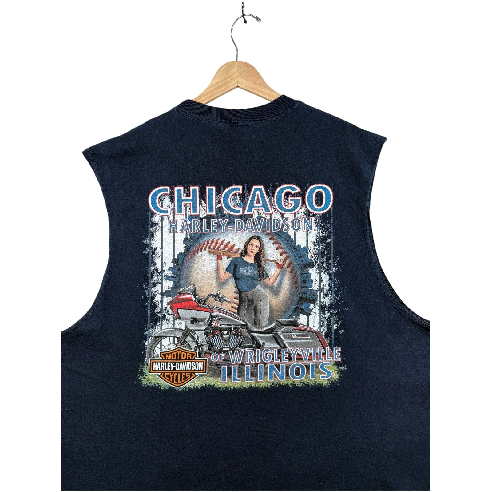 Vintage Harley Davidson Motorcycle Chicago Wrigleville Tank Top