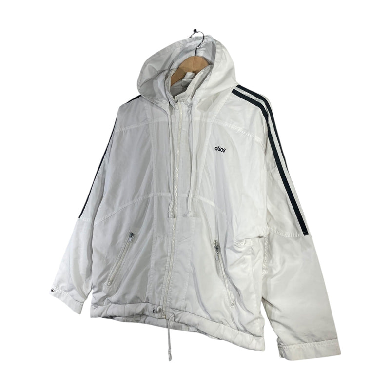 Vintage Adidas Full Zip 3-Stripes Hooded Windbreaker
