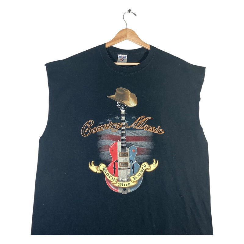 Vintage Jerzees Country Music Born & Raised Tank Top