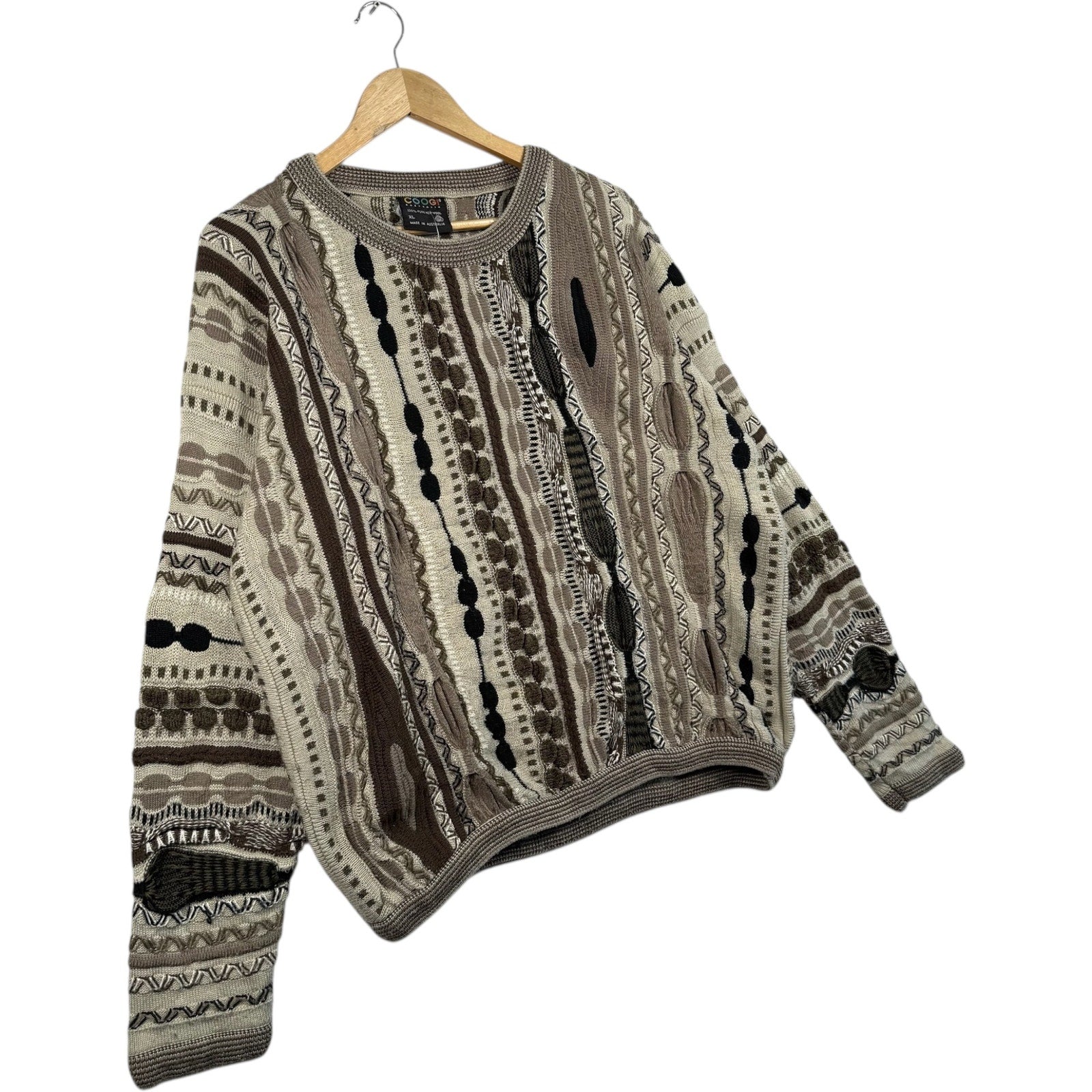 Vintage Coogi 3D Knit Striped Textured Sweater