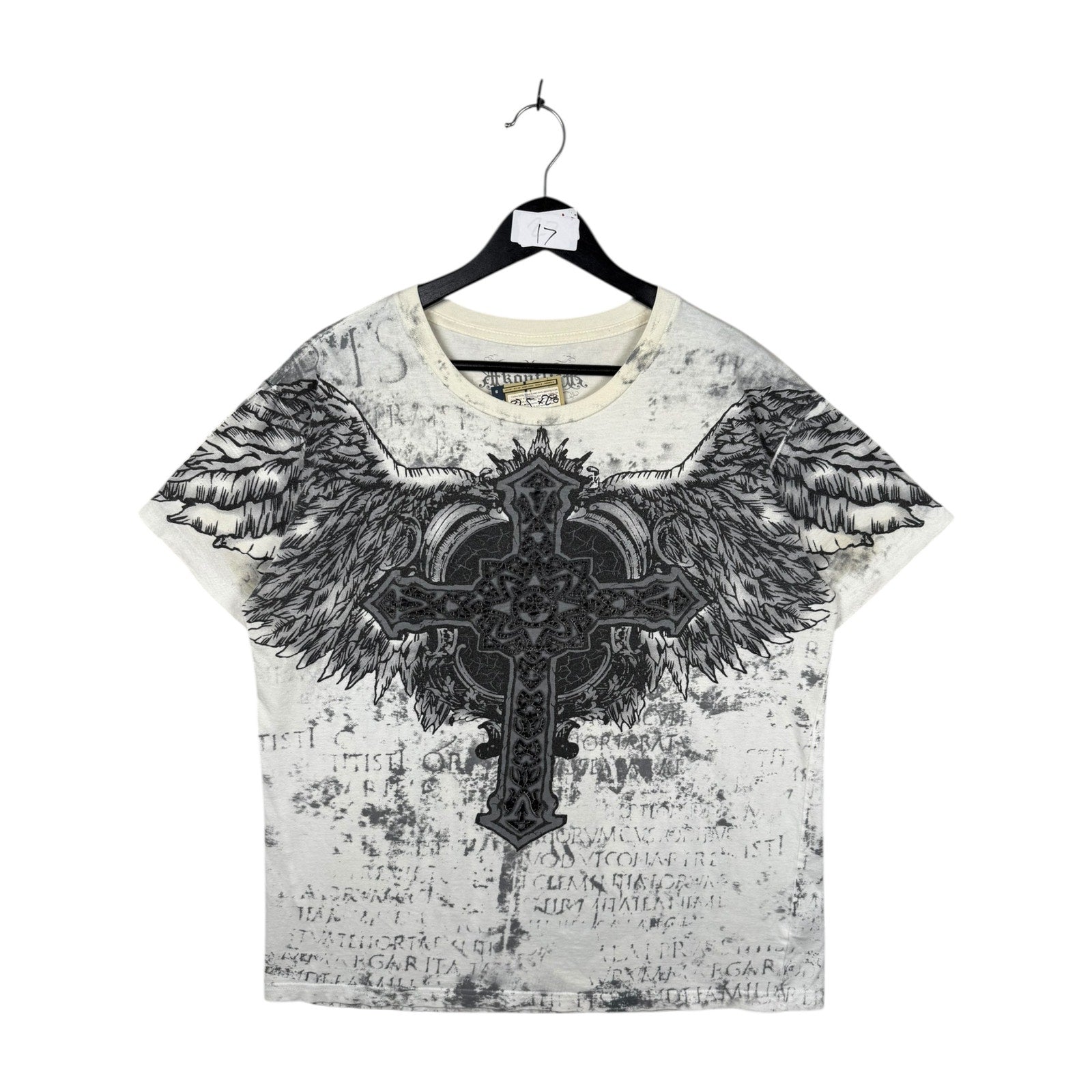 Vintage Affliction Style Winged Cross T-Shirt