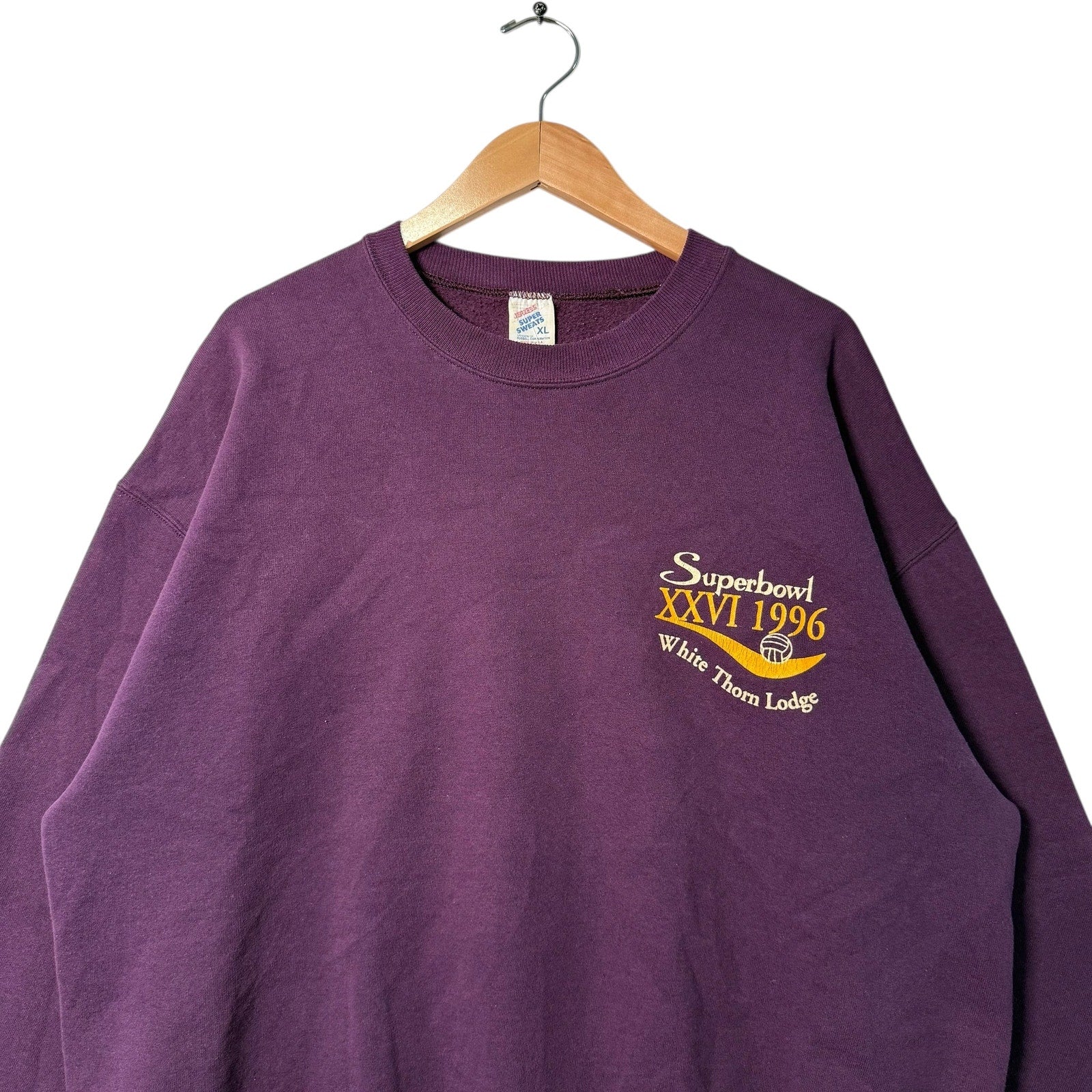 Vintage White Horn Lodge Super Bowl Crewneck 1996