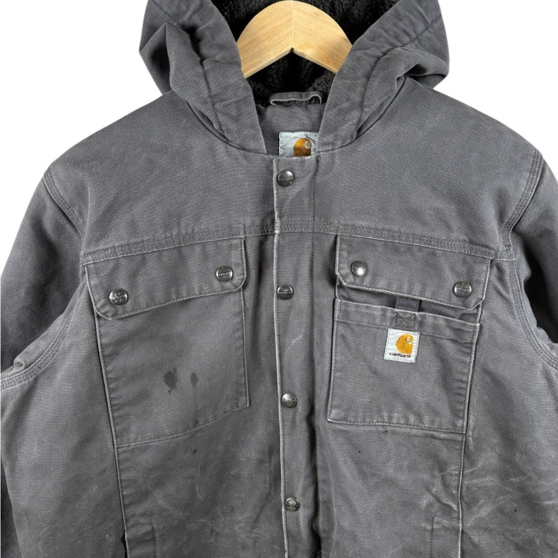 Vintage Carhartt Sherpa Lined Hooded Workwear Jacket