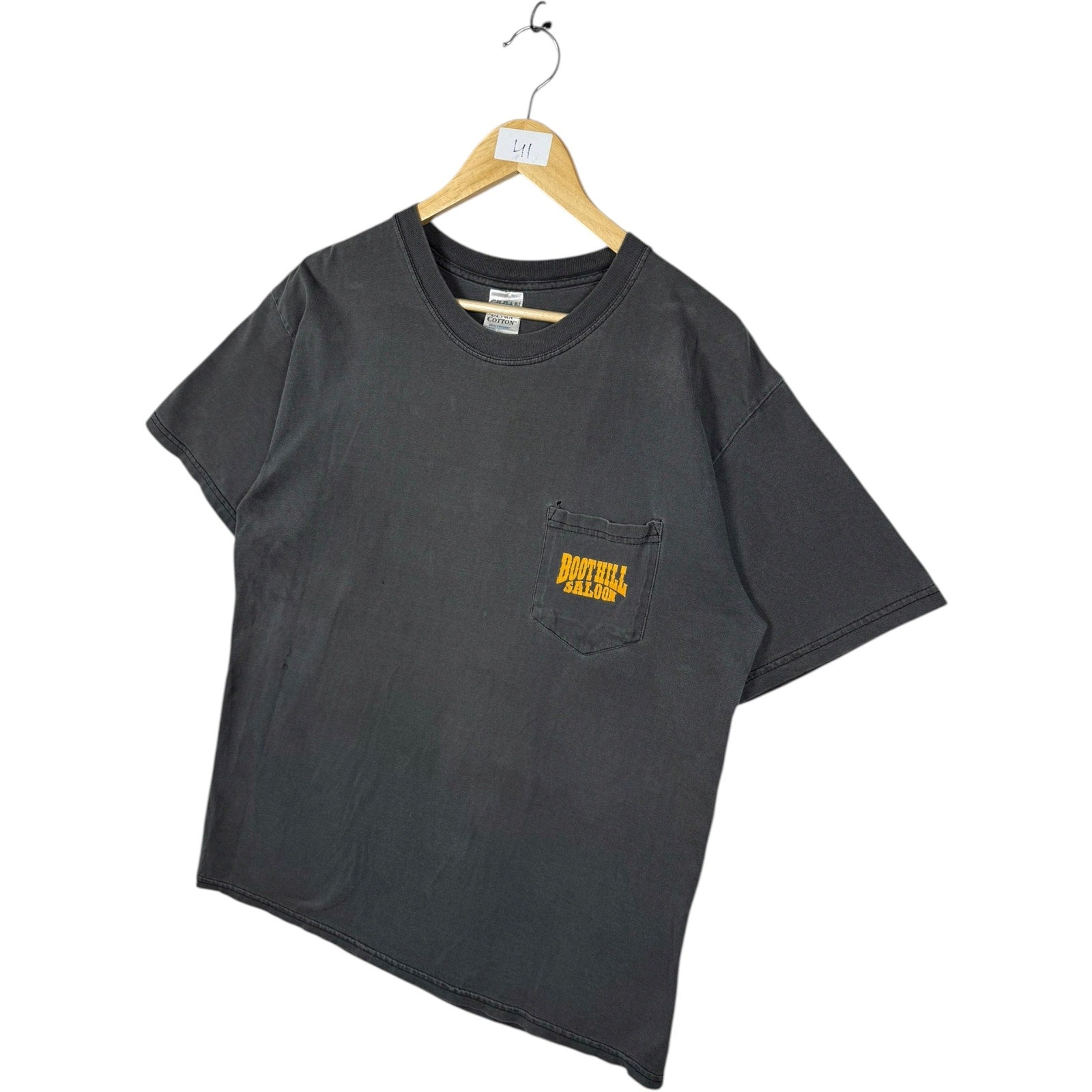 Vintage Boot Hill Saloon Daytona Beach Biker Pocket T-Shirt