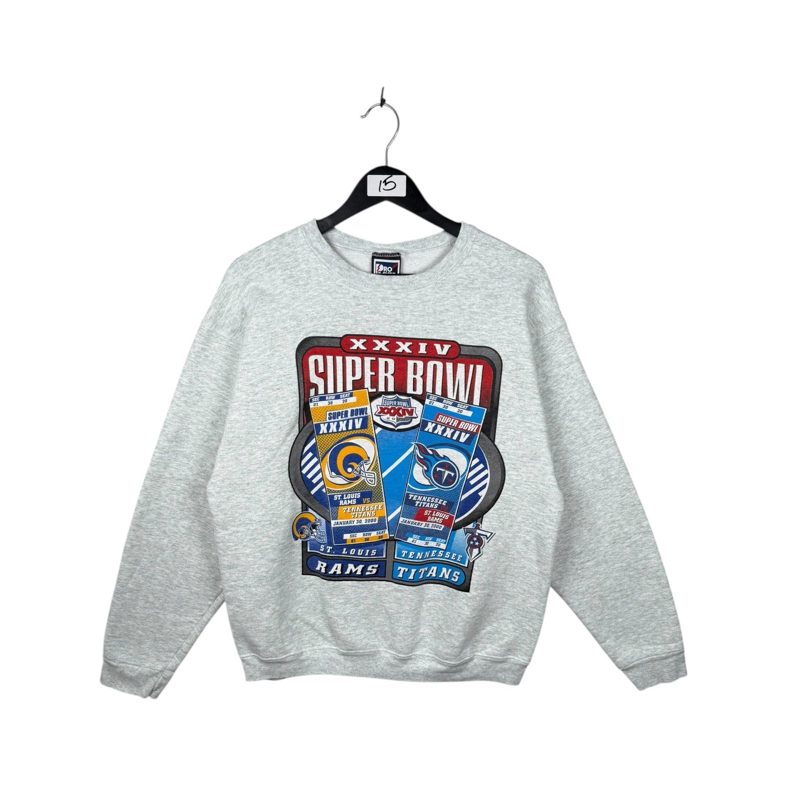 Vintage Super Bowl XXXIV St. Louis Rams vs Tennessee Titans NFL Crewneck