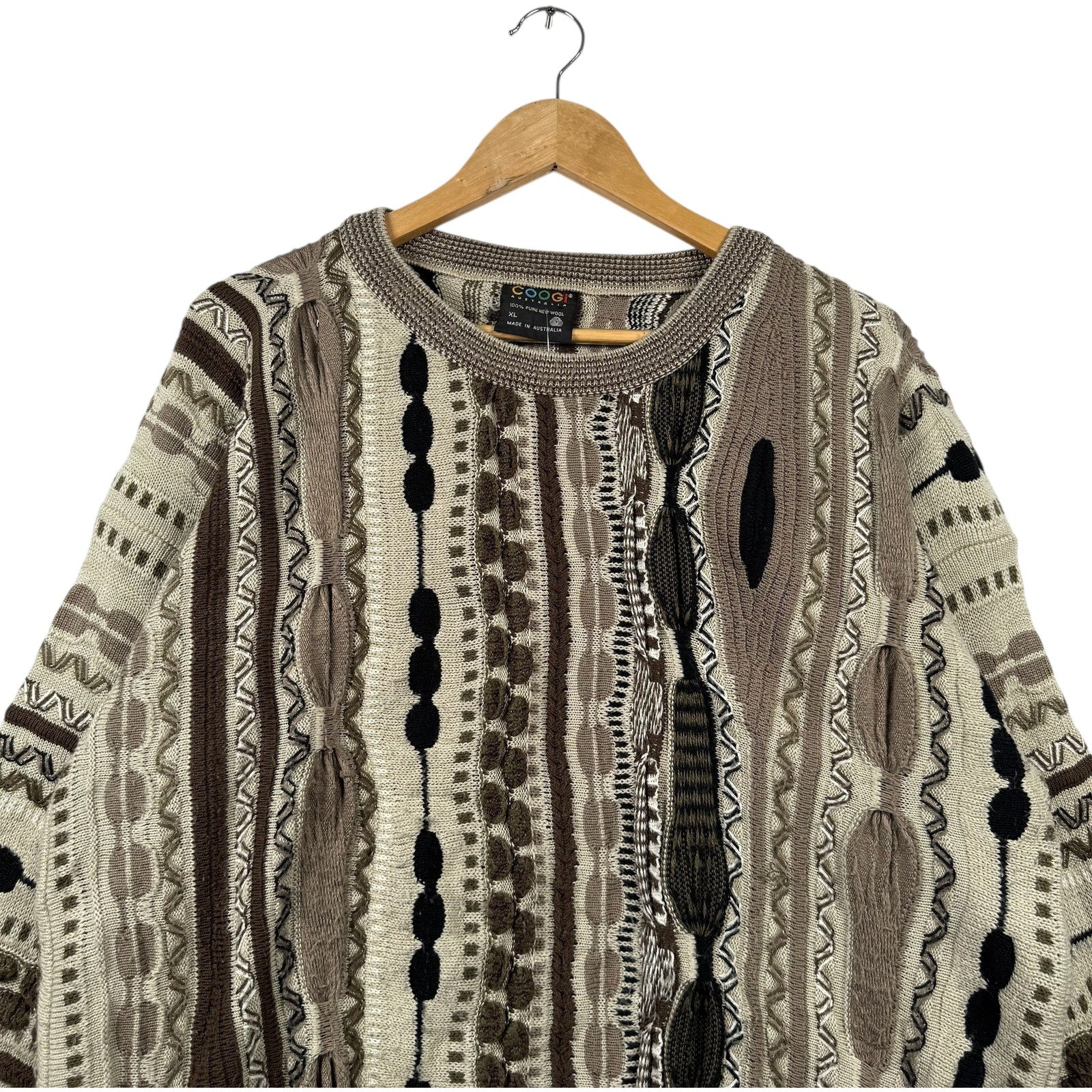 Vintage Coogi 3D Knit Striped Textured Sweater