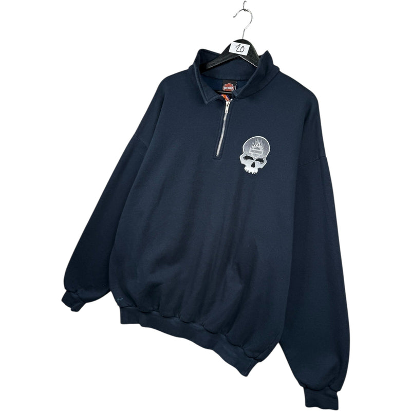 Vintage Harley Davidson Skull 1/4 Zip Sweatshirt