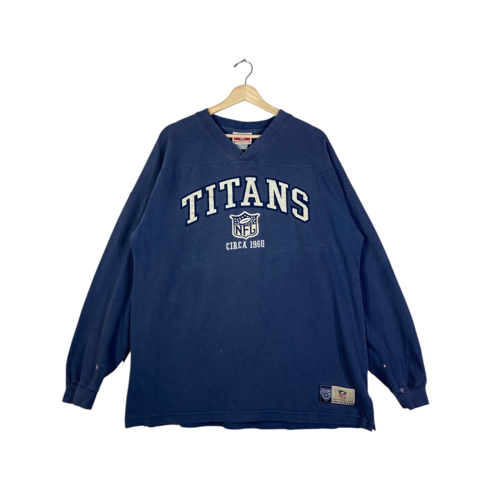 Vintage NFL Titans V-Neck Pullover Sweatshirt