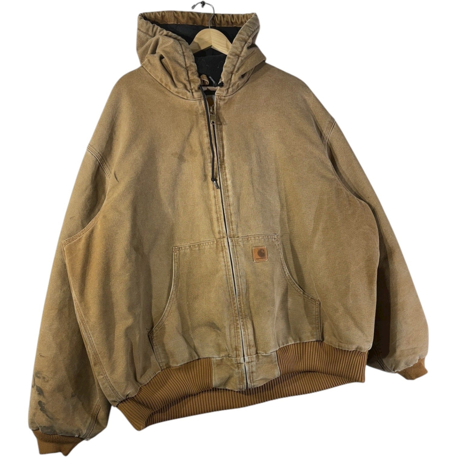 Vintage Carhartt Hooded Full Zip Canvas Workwear Jacket