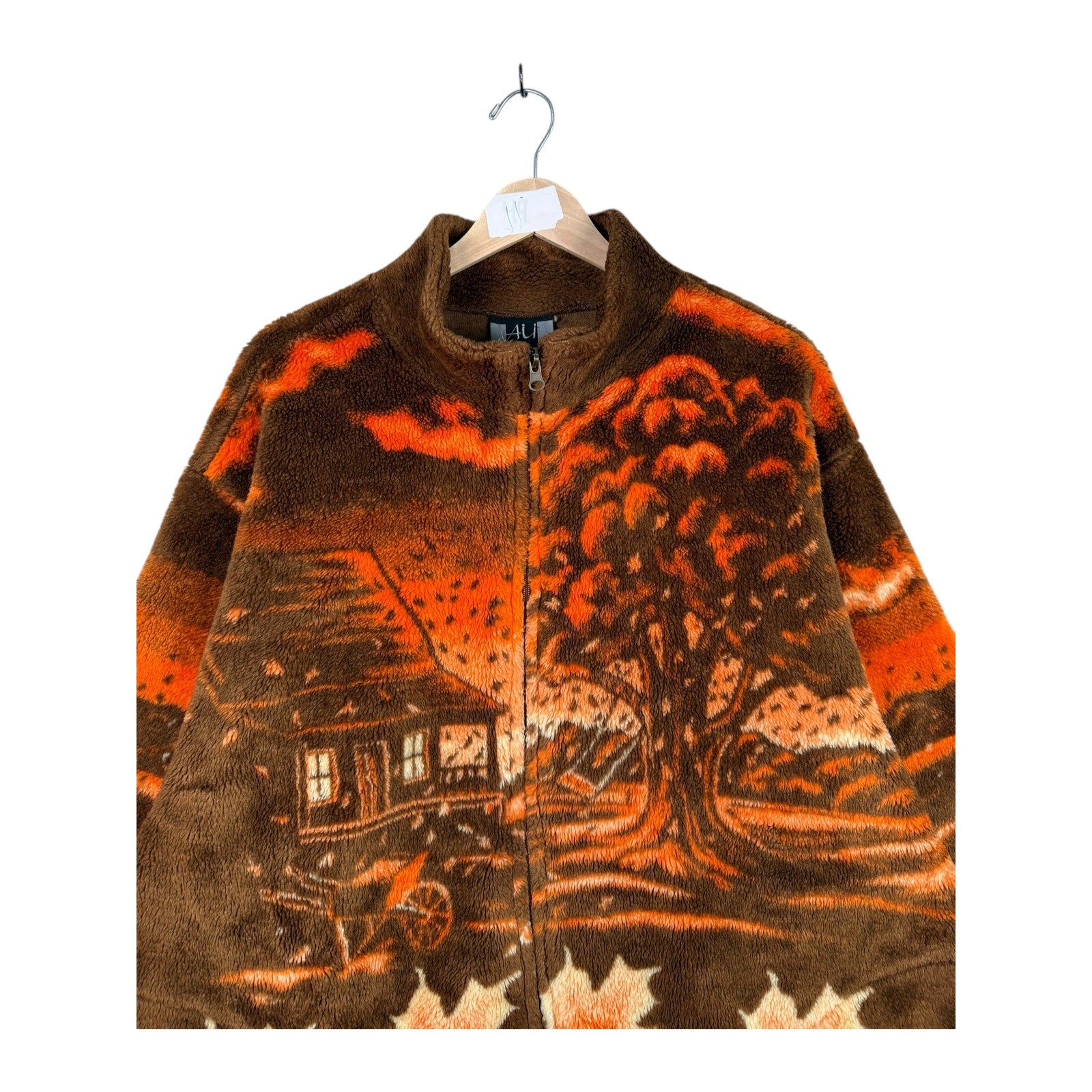 Vintage Maple Leaf Autumn Full Zip Fleece