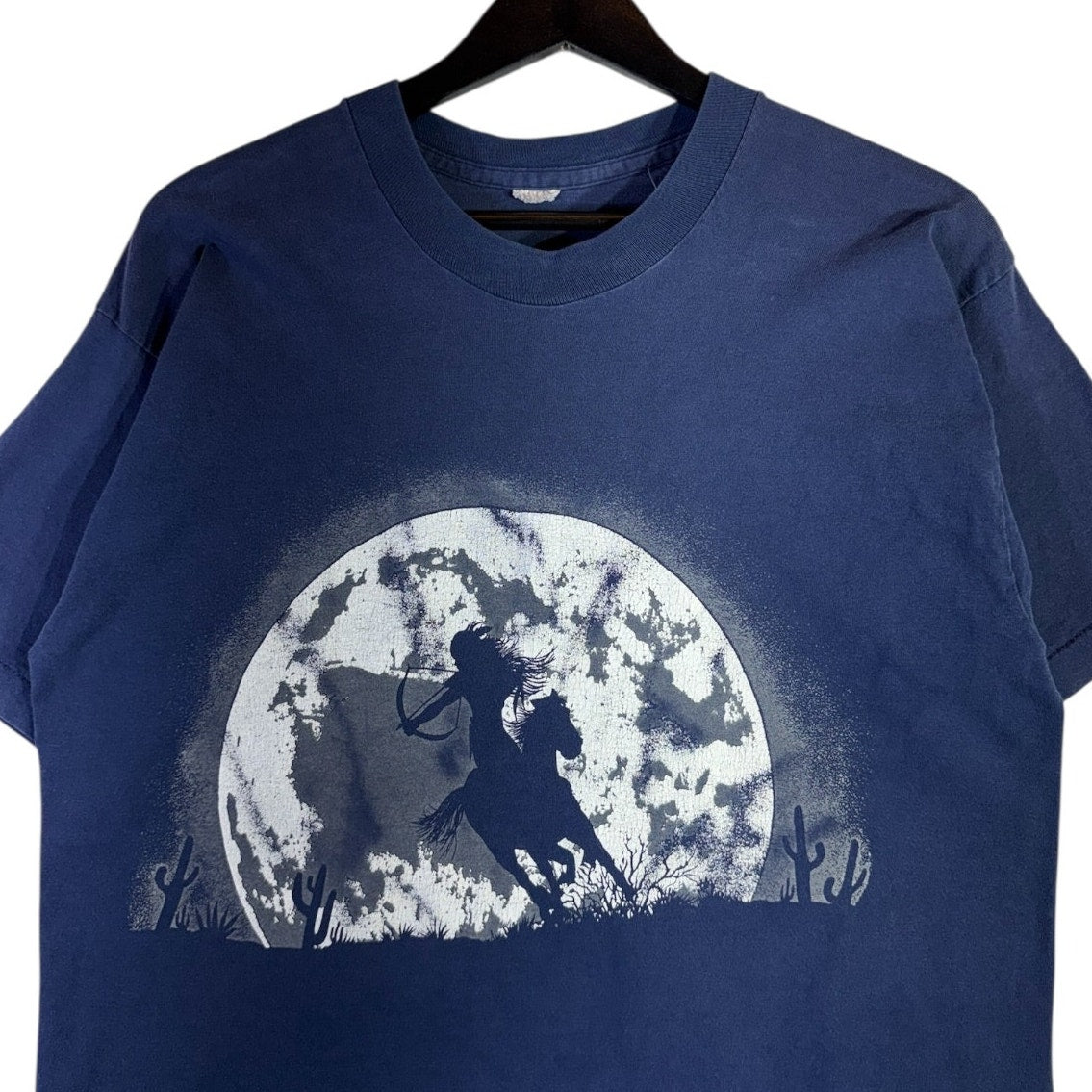 Vintage Cowboy Full Moon Graphic T-Shirt