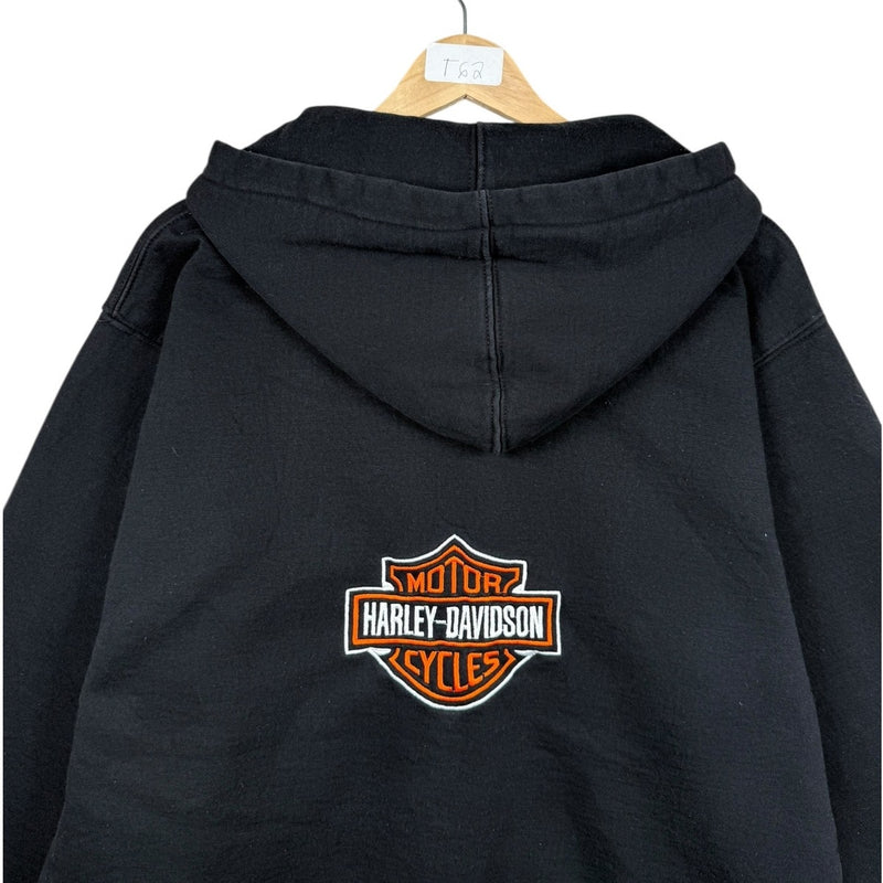 Vintage Harley Davidson Shield Logo Full Zip Hoodie