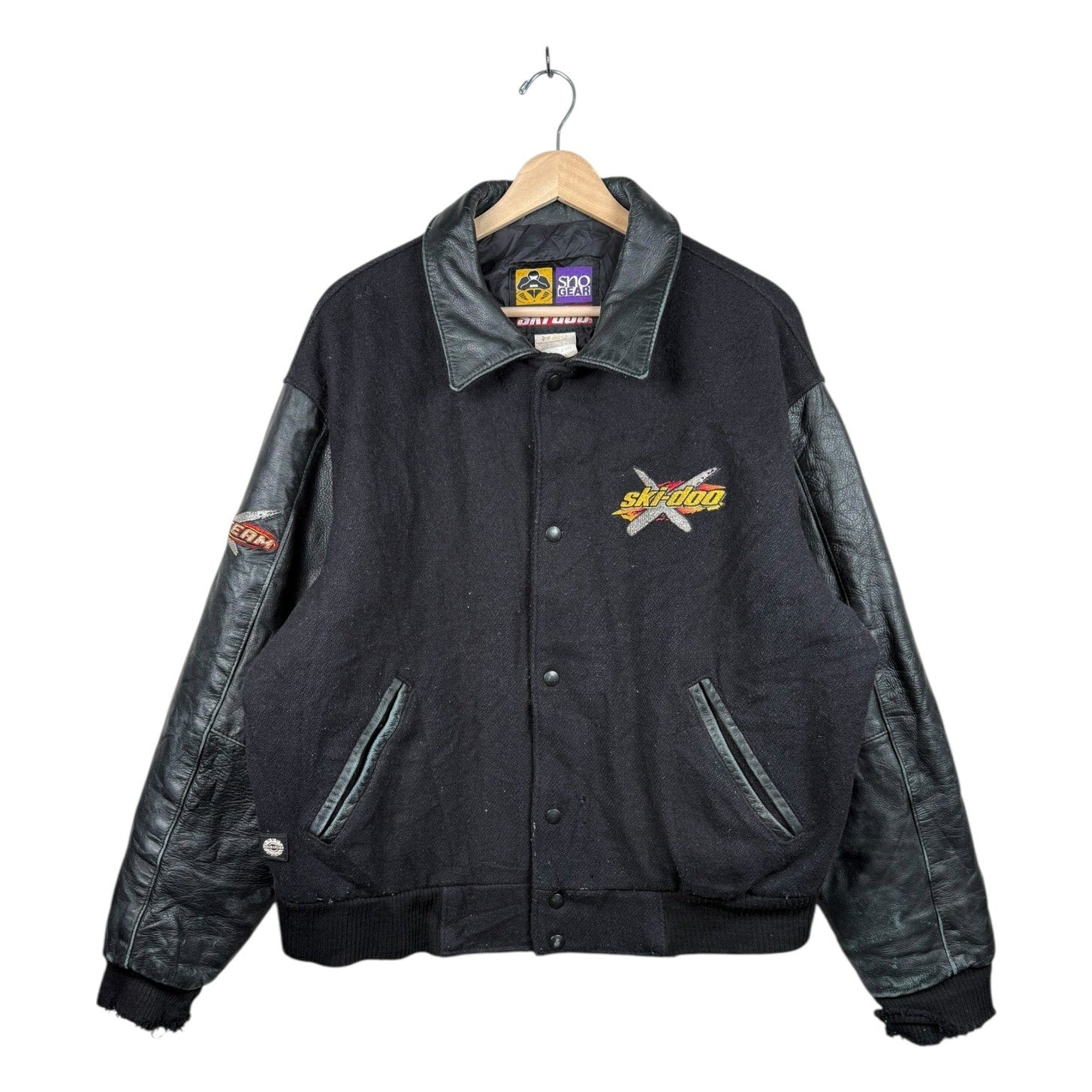 Vintage Ski-Doo BRP Sno Gear Leather Varsity Jacket