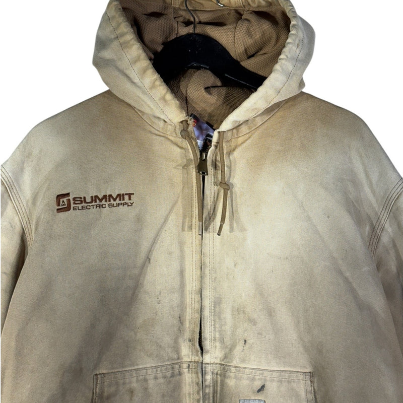 Vintage Carhartt Distressed Canvas Hooded Workwear Jacket