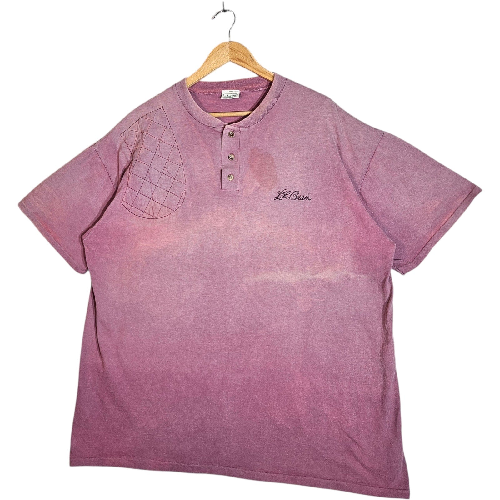 Vintage L.L. Bean Logo Spellout Henley Tee