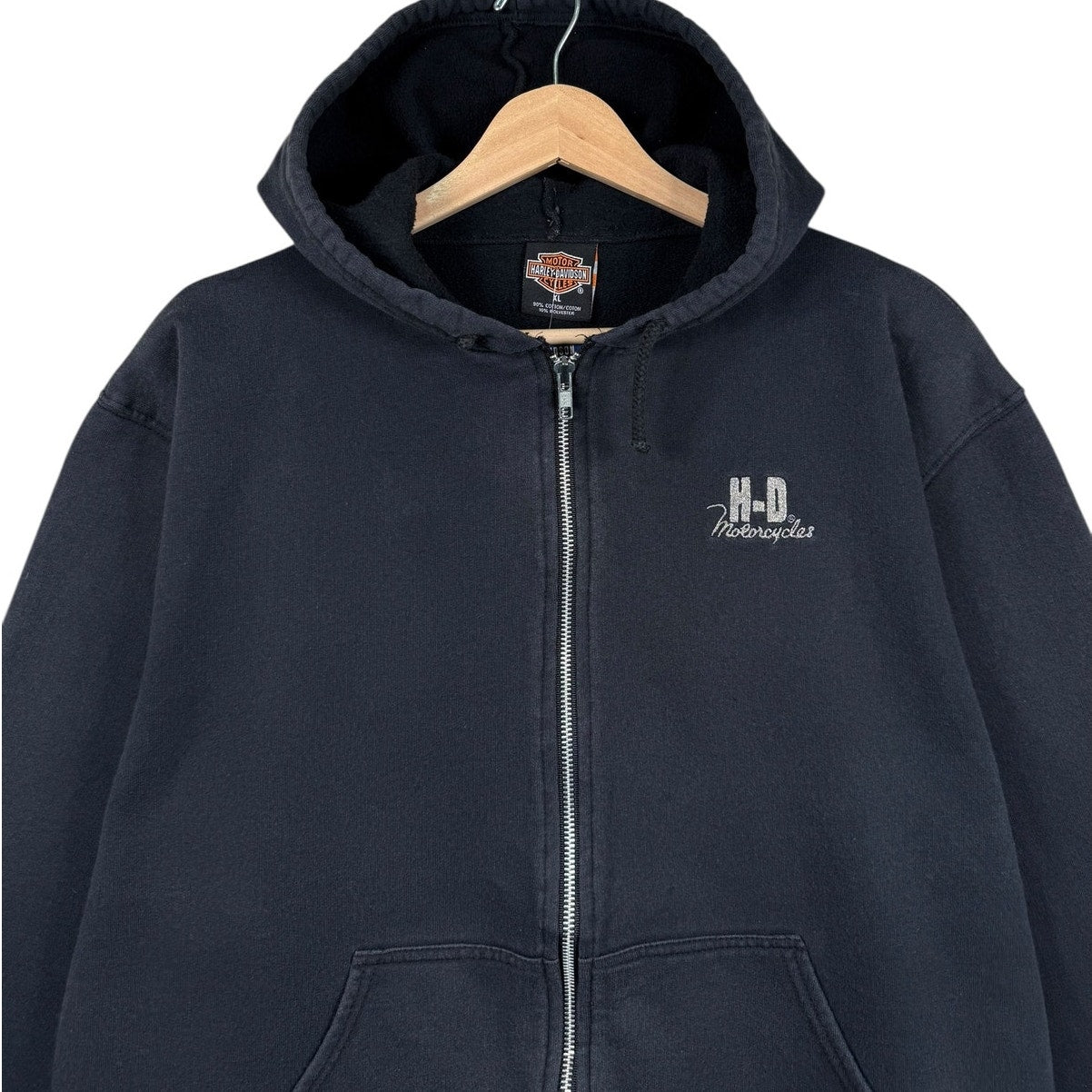 Vintage Harley Davidson H-D Embroidered Zip Up Hoodie