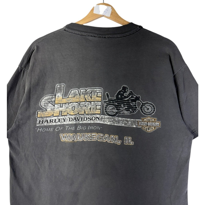 Vintage Harley Davidson Lake Shore Eagle Graphic T-Shirt