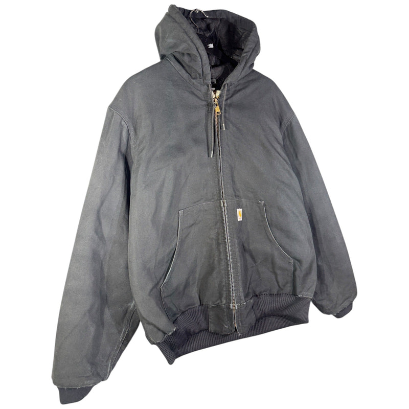 Vintage Carhartt Canvas Hooded Full Zip Workwear Jacket