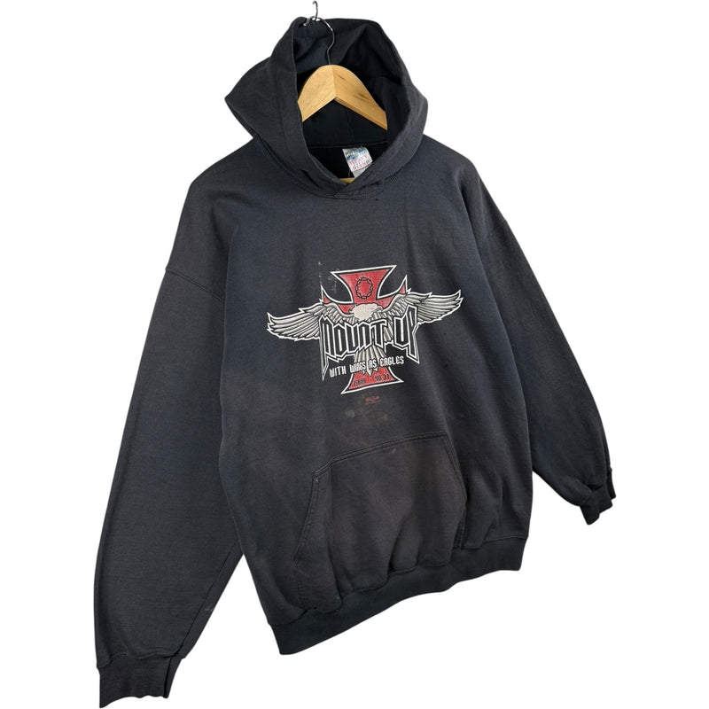 Vintage Christian Eagle Graphic Print Hoodie