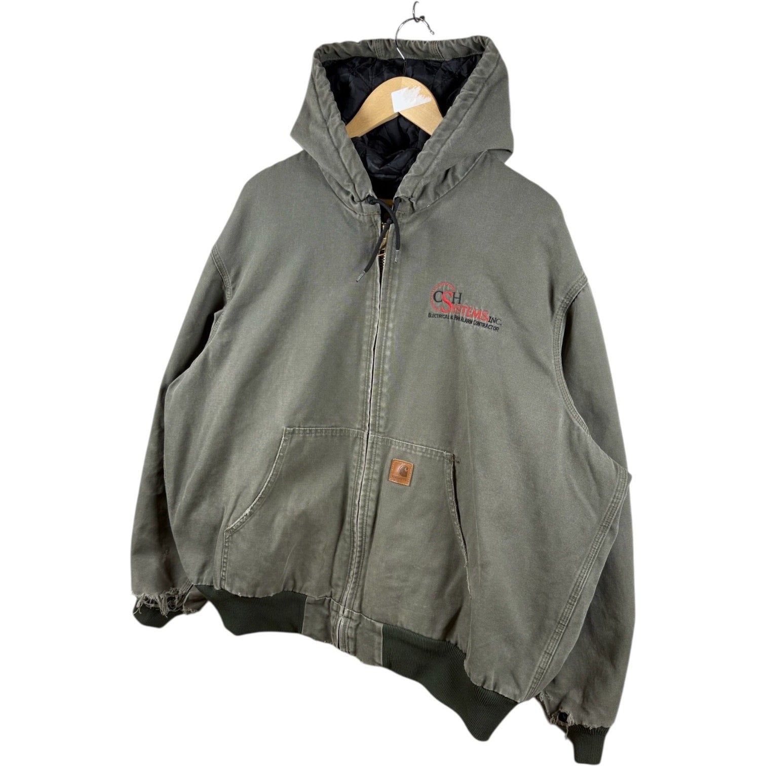 Vintage Carhartt Canvas Full Zip Hooded Workwear Jacket