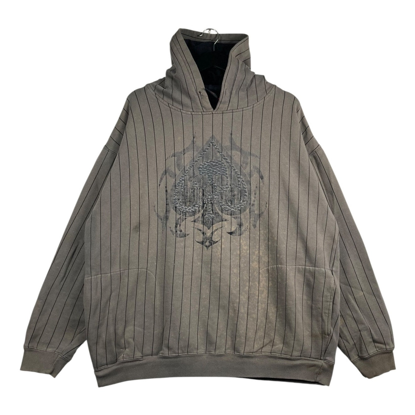 Vintage Ace of Spades Striped Graphic Hoodie