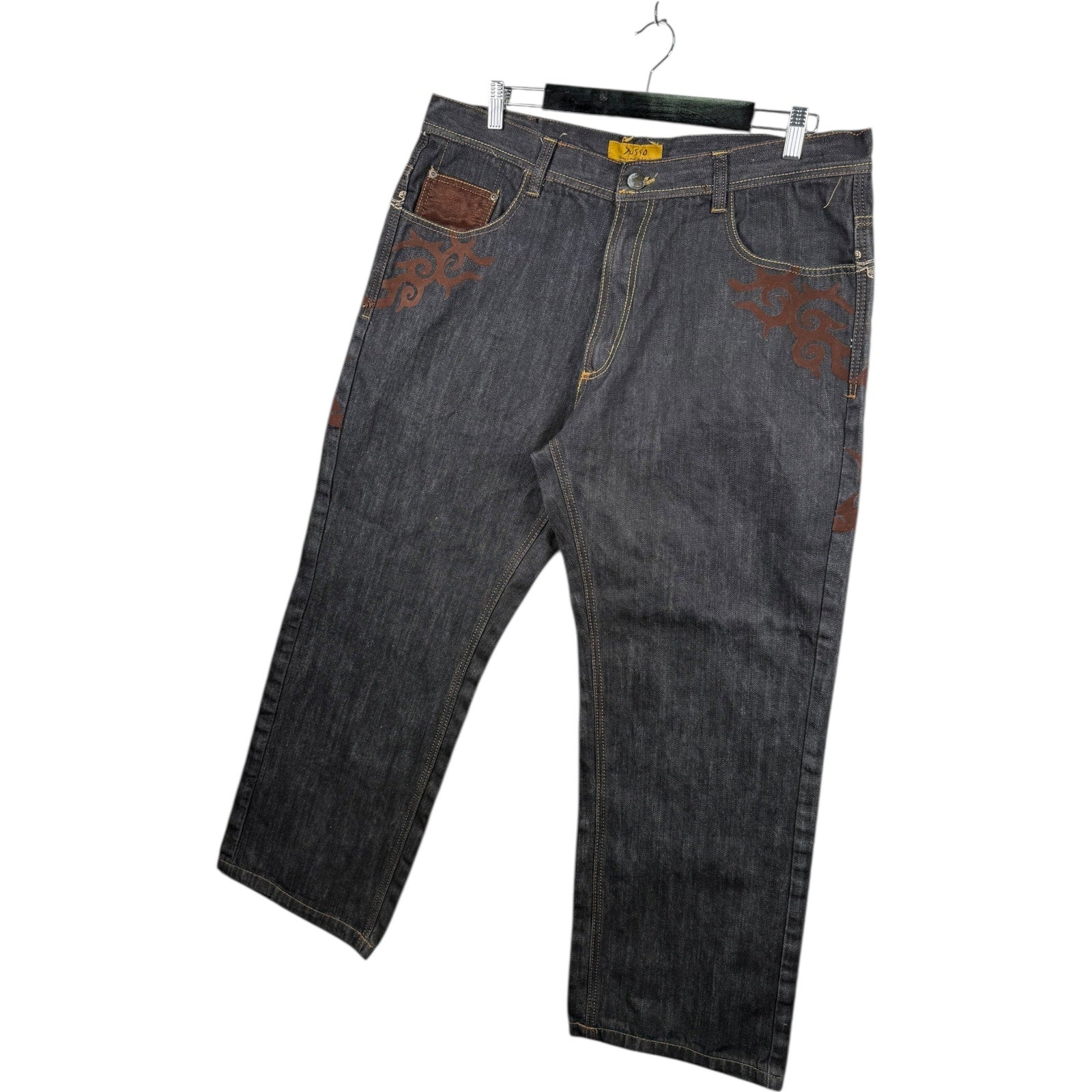 Vintage Russo Dragon Embroidered Denim Jeans 40