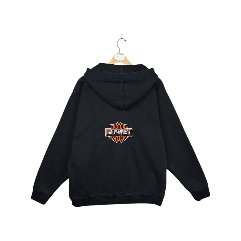 Vintage Harley Davidson Shield Logo Full Zip Hoodie
