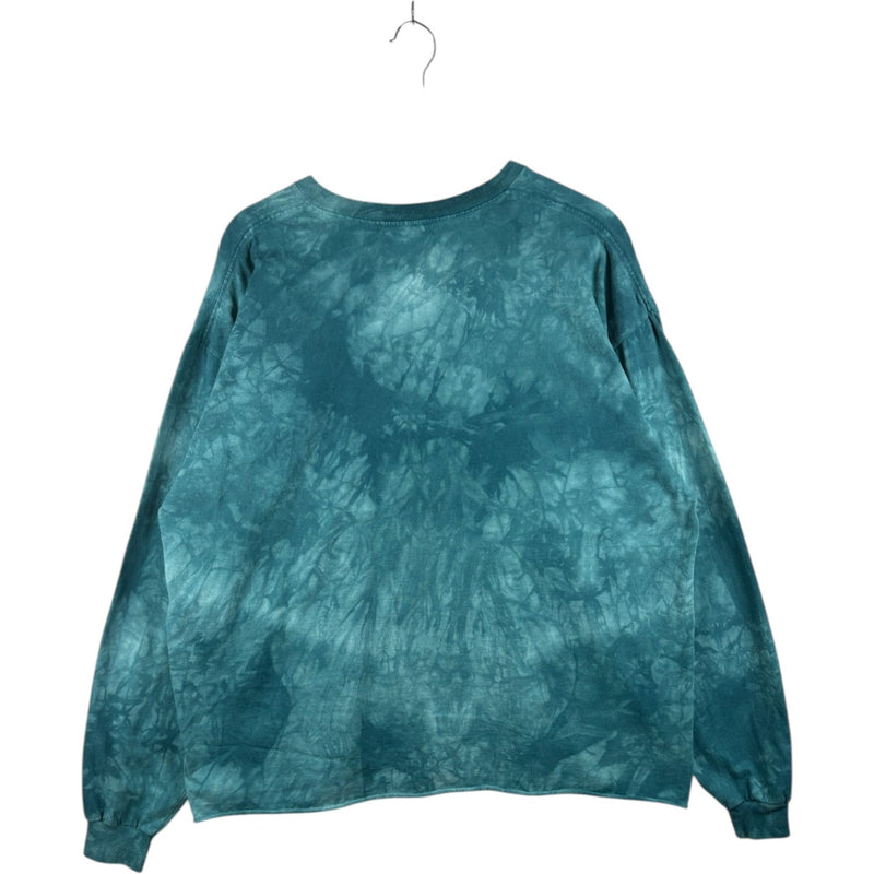 Vintage Tie Dye Tiger Graphic Print Long Sleeve